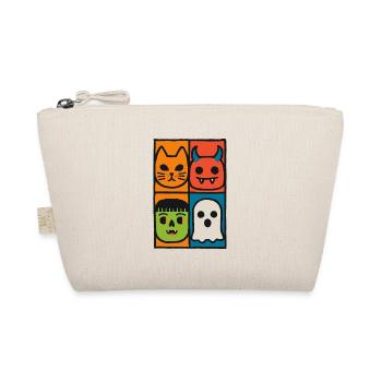 Colorful Halloween Faces – Funny Monster Art - Organic Pouch - nature - Front