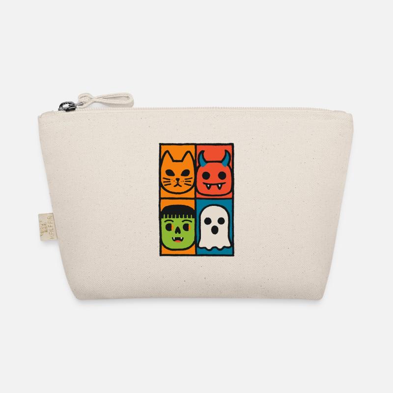 Colorful Halloween Faces – Funny Monster Art Organic Pouch
