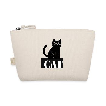 Cat Lover Retro Lettering - Organic Pouch - nature - Front