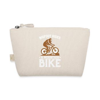 Bigfoot Mountain Bike Adventure Funny Outdoor Gift - Organic Pouch - nature - Front