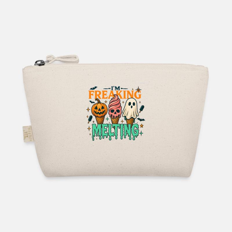 Halloween Cream Spooky Design Organic Pouch