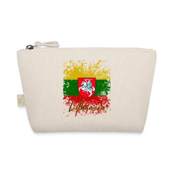Grunge Lithuanian flag, I love Lithuania - Organic Pouch - nature - Front