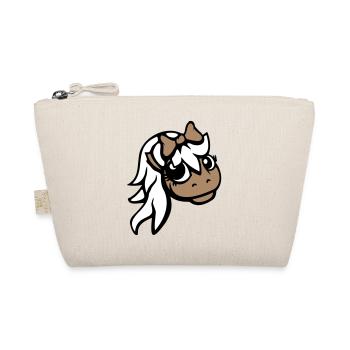 Horse Girl Female Cute Pretty Bow Woman - Organic Pouch - nature - Front