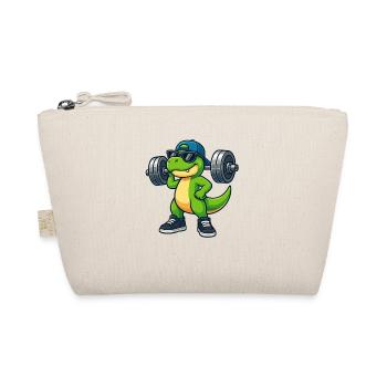Cooler T-Rex Hantel Gewichtheber Workout Fitness - Bio-Täschchen - Natur - Vorne