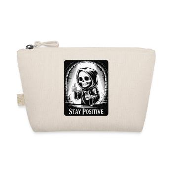 Stay Positive – Grim Reaper Skelett Design Humor - Bio-Täschchen - Natur - Vorne