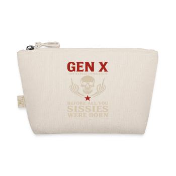 Gen X Totenkopf Mittelfinger Rebell - Bio-Täschchen - Natur - Vorne