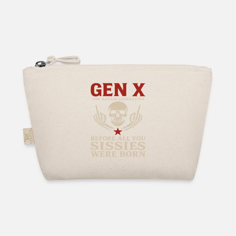 Gen X Totenkopf Mittelfinger Rebell - Bio-Täschchen - Natur