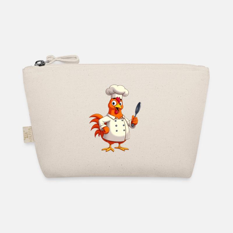 Chicken as a chef with chef's hat and spatula Organic Pouch