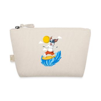Fun Surfing French Bulldog Illustration - Organic Pouch - nature - Front