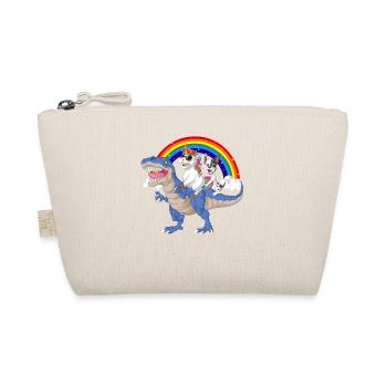 Rainbow Dinosaur with Unicorn and French Bulldog - Organic Pouch - nature - Front