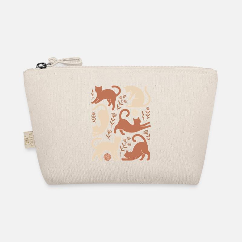 Boho Cats And Flowers Magical Pattern Organic Pouch