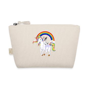 French Bulldog Riding Unicorn – Cute Magical Dog F - Organic Pouch - nature - Front