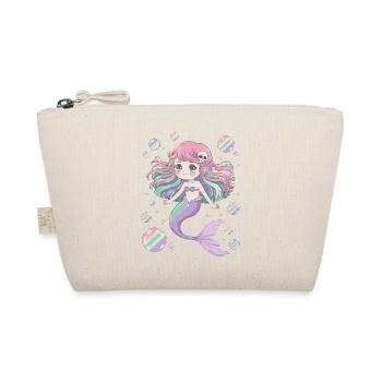 Süße Kawaii Meerjungfrau – Pastell Design - Bio-Täschchen - Natur - Vorne