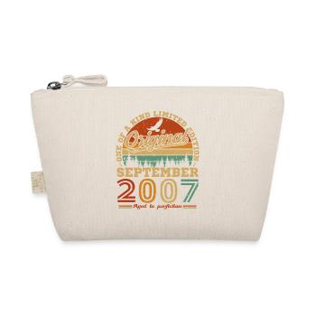Vintage Birthday Gift Born In September 2007 - Organic Pouch - nature - Front