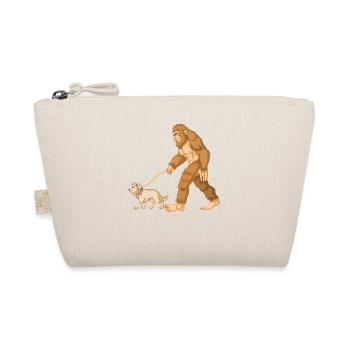 Mythical Bigfoot and Friendly Dog golden retriever - Organic Pouch - nature - Front