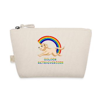 Golden Retriever Einhorn Regenbogen Design - Bio-Täschchen - Natur - Vorne