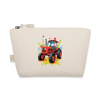 Farbenfroher Traktor Kunstdesign - Bio-Täschchen - Natur - Vorne