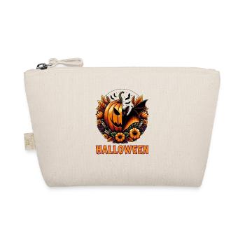 Spooky Pumpkin Hollow Halloween Design - Organic Pouch - nature - Front