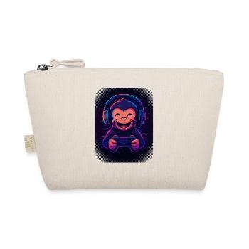 Cooler Affe mit Kopfhörern, Brille und Gamepad - Bio-Täschchen - Natur - Vorne