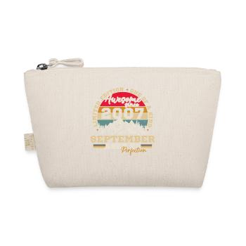 Vintage Birthday Gift Born In September 2007 - Organic Pouch - nature - Front
