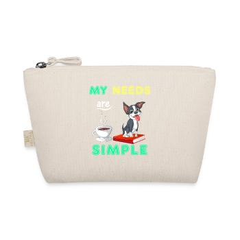 Mes besoins sont simples Boston Terrier Café et livre - Trousse biologique - nature - Devant