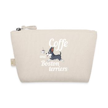 Coffee and Boston Terriers Fun Design - Organic Pouch - nature - Front