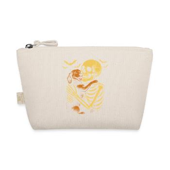 Halloween Cute Skeleton Cuddly Dachshund - Organic Pouch - nature - Front