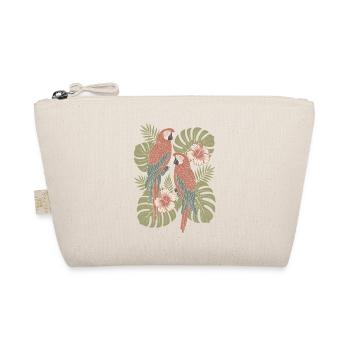 Papagei Vogel Boho Floral Exotische Blütenpracht - Bio-Täschchen - Natur - Vorne