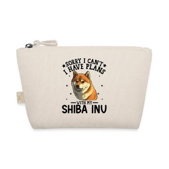 Playful Shiba Inu Face Illustration - Organic Pouch - nature - Front