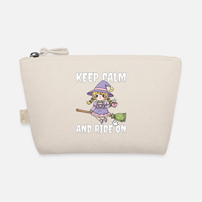 KEEP CALM AND RIDE ON - WITCH HALLOWEEN Organic Pouch