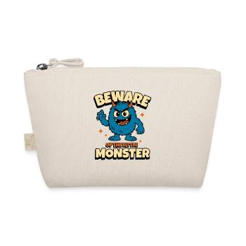 Vorsicht! Warnung! Kleines Monster – süß & frech - Bio-Täschchen - Natur - Vorne