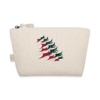 Manta Rochen Schwarm – Elegante Unterwasserwelt - Bio-Täschchen - Natur - Vorne
