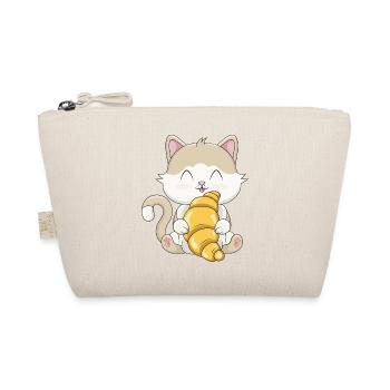 Chat Kawaii mignon avec croissant - Trousse biologique - nature - Devant