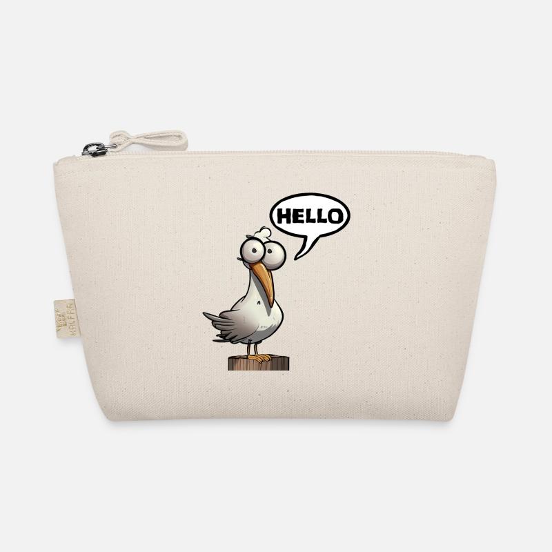 Humorous seagull with speech bubble Organic Pouch