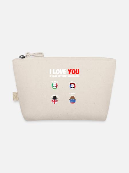 Russisch und Russland I Love You Geschenkidee zum Valentinstag - Bio-Täschchen - Natur