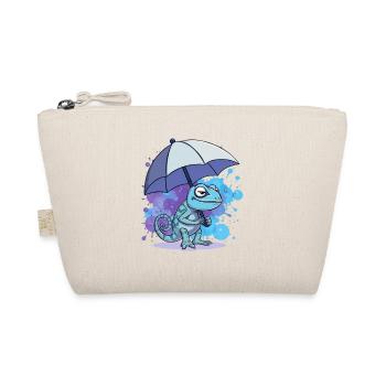 Lizard with Umbrella Cartoon Design - Organic Pouch - nature - Front