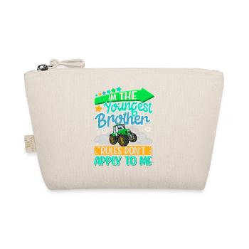Youngest brother with tractor motif - Organic Pouch - nature - Front