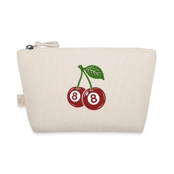 Eight Ball, Cherries, Billiard Player Gift - Organic Pouch - nature - Front