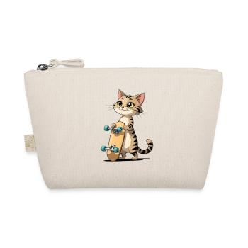 Kitten with skateboard illustration - Organic Pouch - nature - Front
