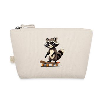 Niedliches Waschbär Skateboard Design - Bio-Täschchen - Natur - Vorne