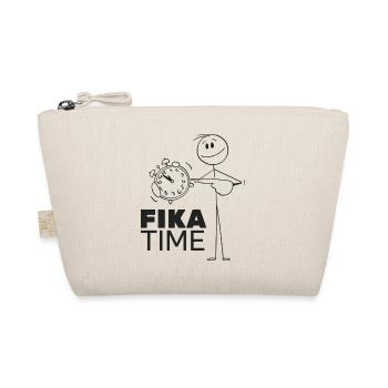 Minimalistische Stoppuhr mit Fika-Zeit - Bio-Täschchen - Natur - Vorne