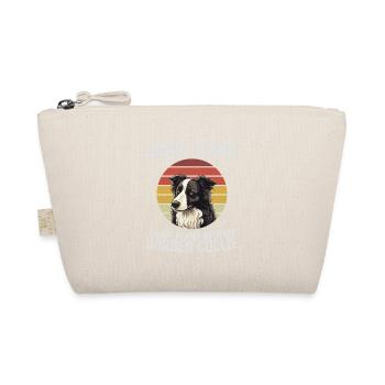 Border Collie Humor Retro Design - Organic Pouch - nature - Front