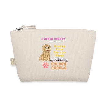 Bücher und Goldendoodle – Hundeliebhaber Frau Design - Bio-Täschchen - Natur - Vorne