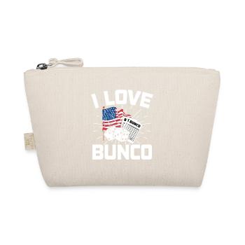 USA Flag Bunco Play Dice Player Gift - Organic Pouch - nature - Front