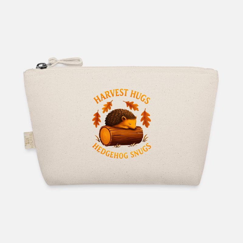 Autumnal hedgehog with wooden trunk Organic Pouch