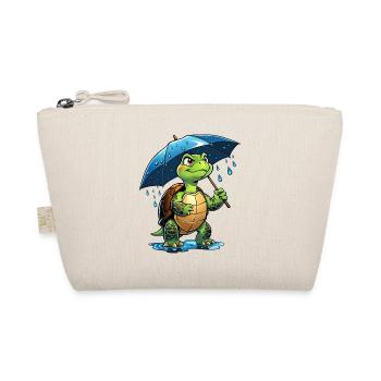 Tortue sous la pluie avec parapluie - Trousse biologique - nature - Devant