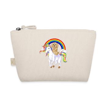 GoldenDoodle Riding Unicorn - Organic Pouch - nature - Front
