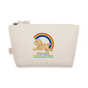 Skurriler Einhorn-Hund mit Regenbogen-Motiv - Bio-Täschchen - Natur - Vorne