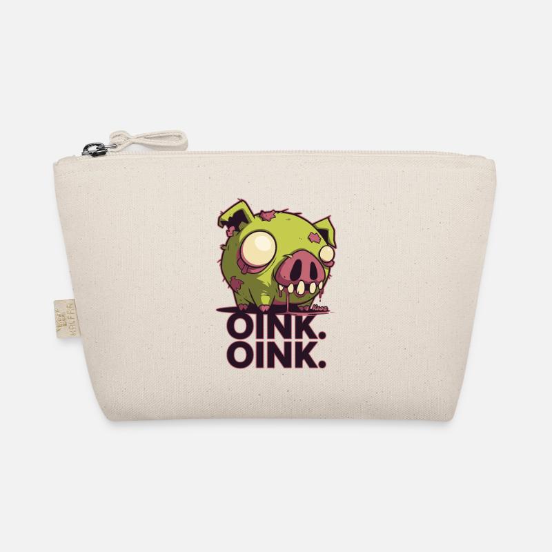 Creepy Zombie Pig Cartoon Design Organic Pouch