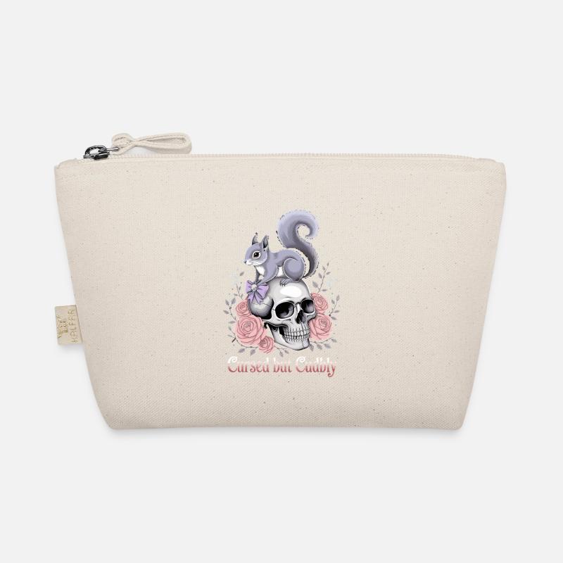 Cursed But Cudbly Gothic Squirrel Skull Organic Pouch